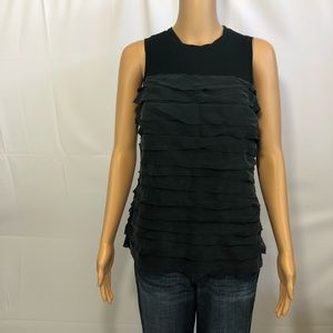 Ann Taylor Silk Ruffle Top Size Medium